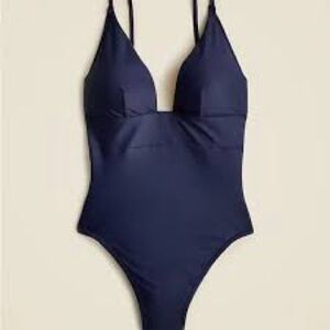 J. Crew Women's Deep V-neck french one-piece swimsuit